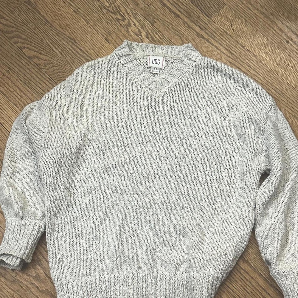 Urban Outfitters Light Gray V-Neck Sweater